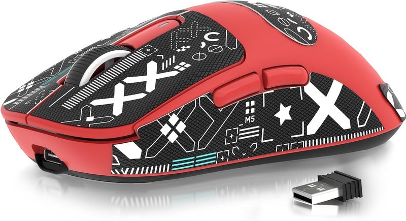 MANBASNAKE ATTACK SHARK X3 Wireless Gaming Mouse, 49g Bluetooth/2.4G/USB-C Ergonomic Computer Mouse, PAW3395 26K DPI Sensor, 200h Battery Life, Programmable Buttons Griptape, Gaming Accessories for PC/Laptop/Mac - Image 1
